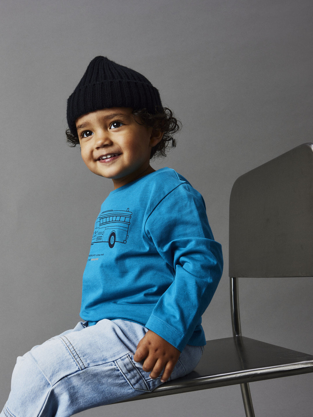 Mini Langarmshirt TRISTIANO Fjord Blue Regular Fit