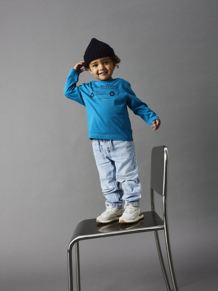 Mini Langarmshirt TRISTIANO Fjord Blue Regular Fit