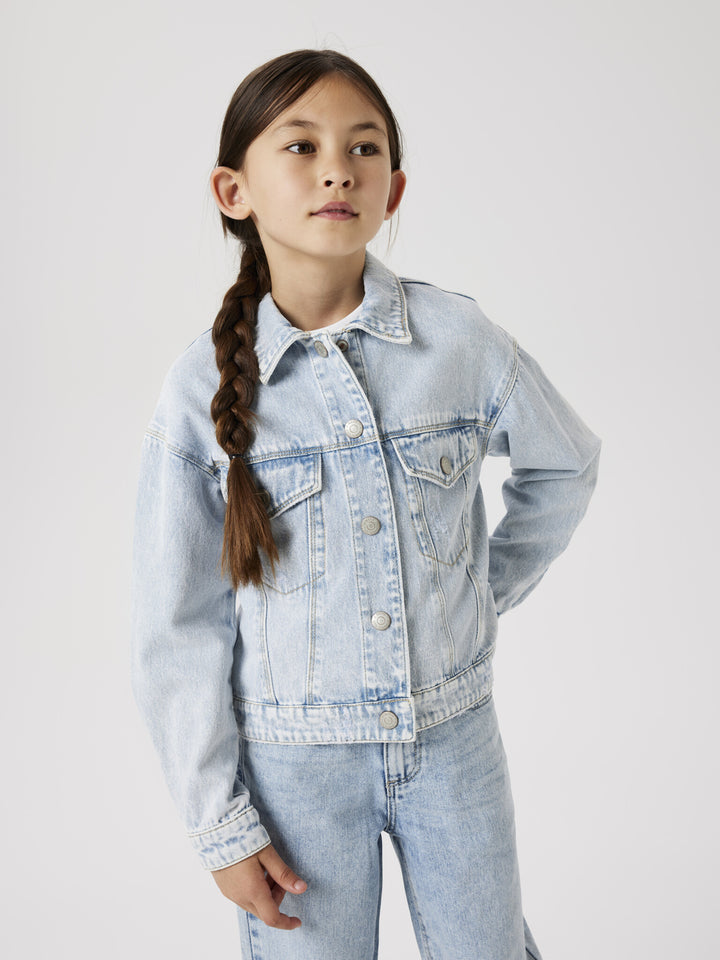 Kids spijkerjas MILA Light Blue Bleached Denim