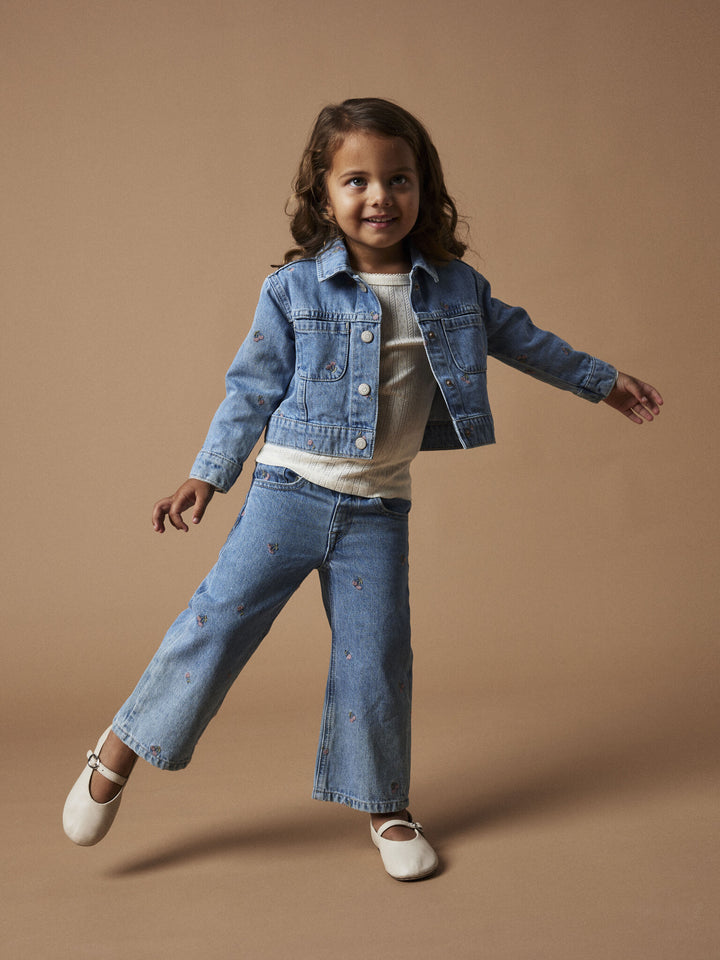 Mini Jeans ROSE Hellblauer Denim Weite Bein Passform