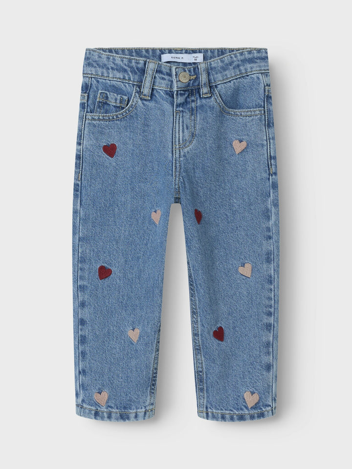 Mini Jeans BELLA Medium Blue Denim HERZ LÄCHELN Mom Fit