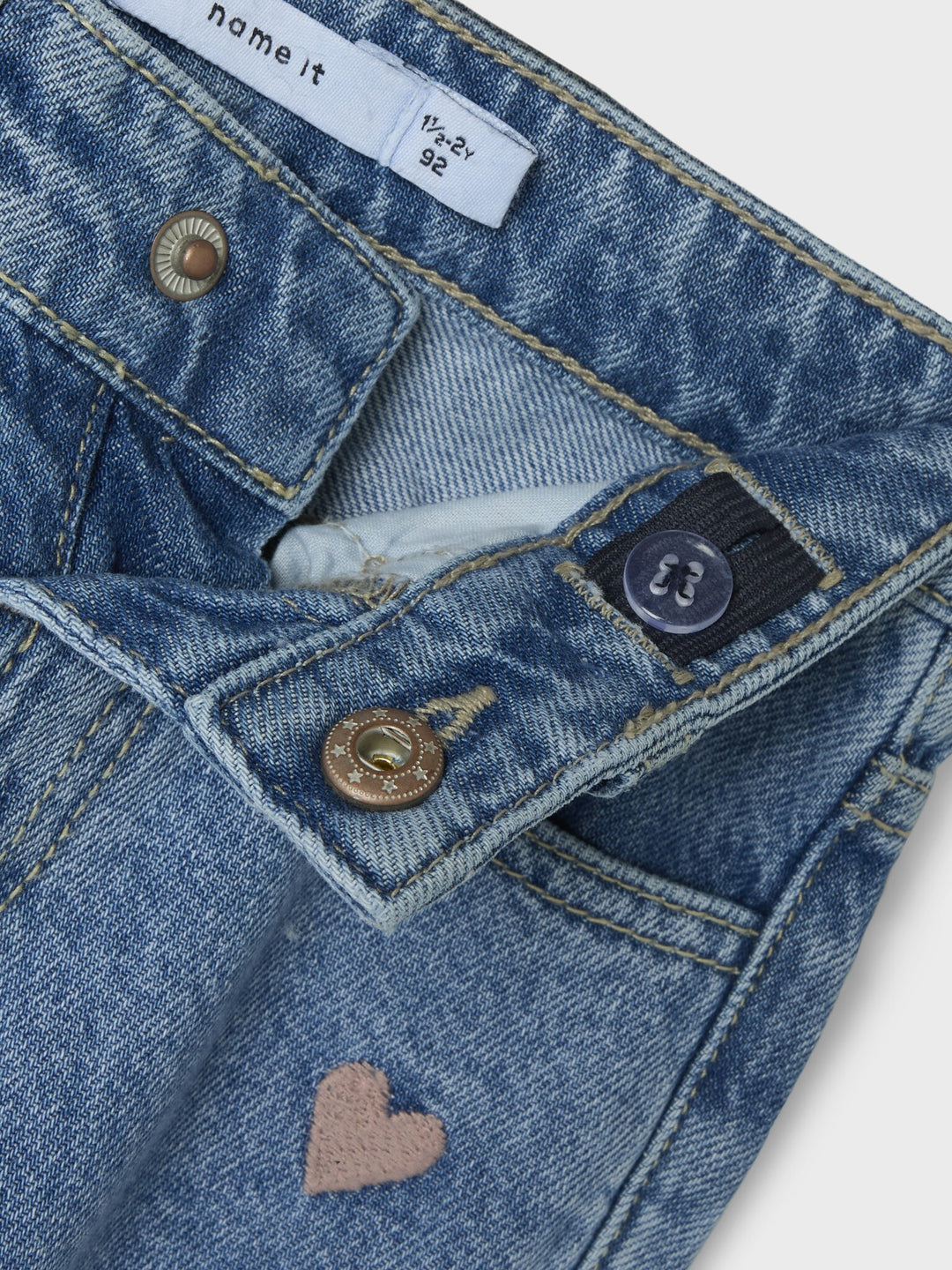 Mini Jeans BELLA Medium Blue Denim HERZ LÄCHELN Mom Fit