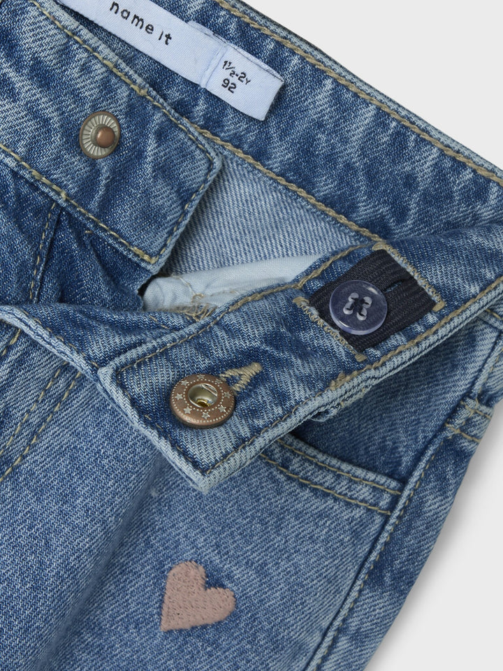 Mini Jeans BELLA Medium Blue Denim HERZ LÄCHELN Mom Fit