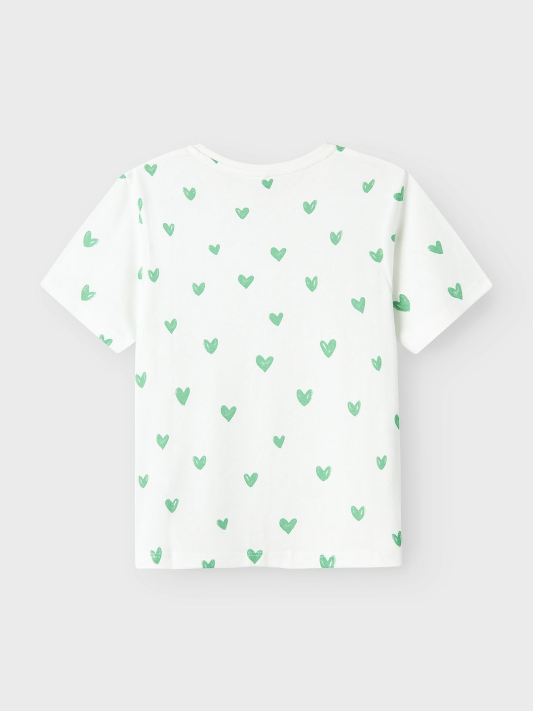 Kids T - shirt FARSO Bright White BRIGHT GREEN HEARTS Regular Fit