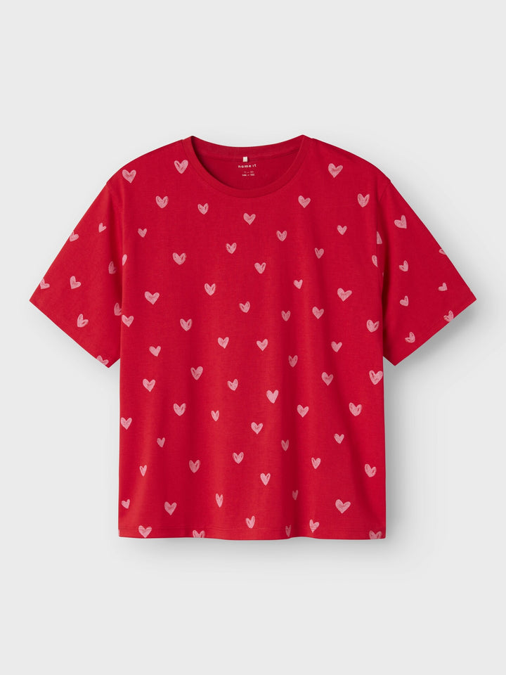 Kids T - shirt FARSO Chinese Red PINK FROSTING HEARTS Regular Fit