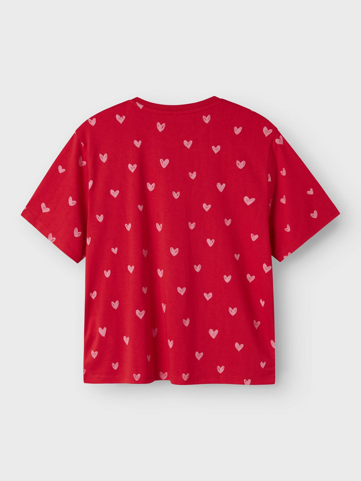 Kids T - shirt FARSO Chinese Red PINK FROSTING HEARTS Regular Fit