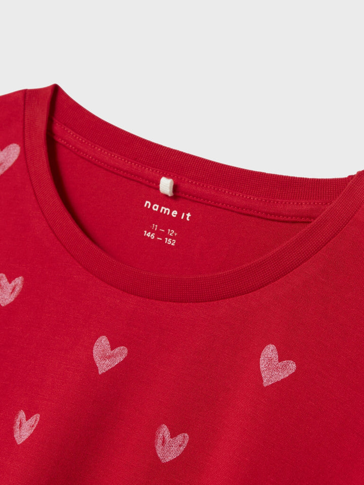 Kids T - shirt FARSO Chinese Red PINK FROSTING HEARTS Regular Fit