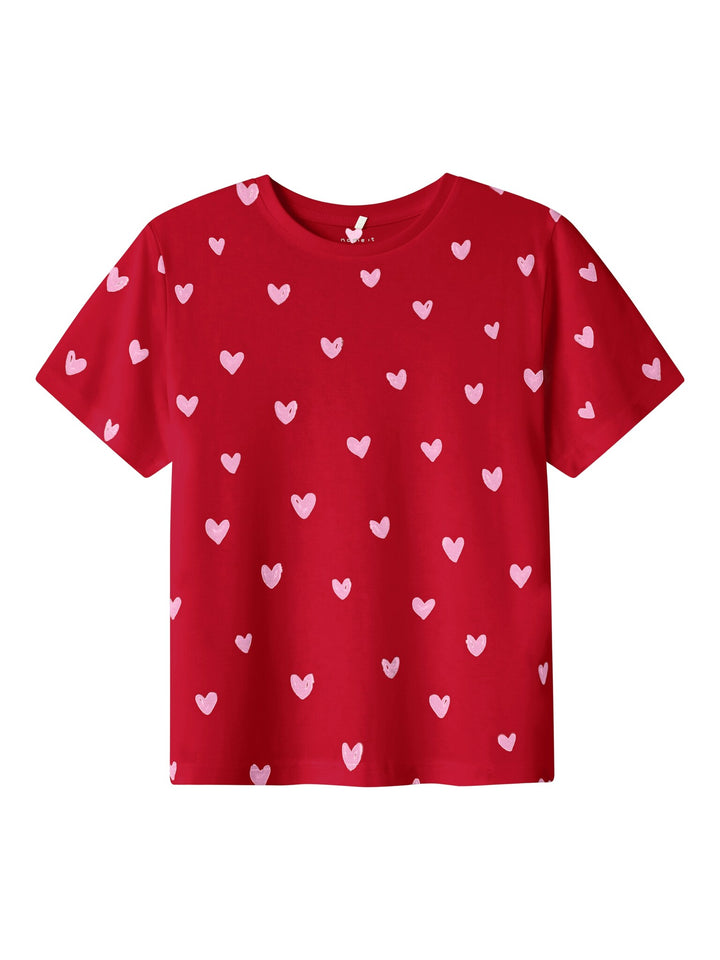 Kids T - shirt FARSO Chinese Red PINK FROSTING HEARTS Regular Fit