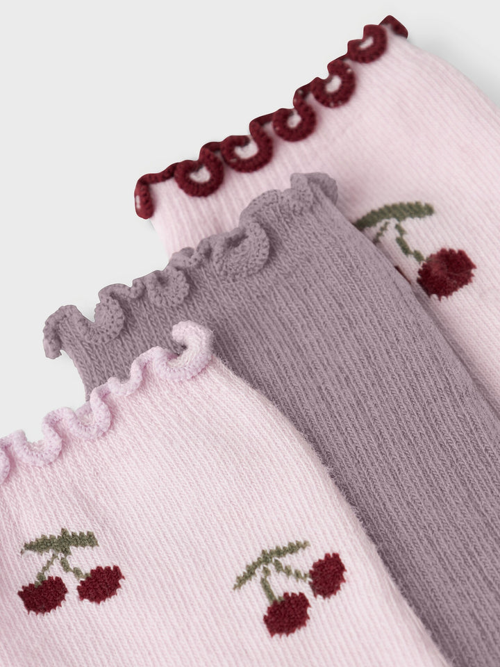 Mini Socken BITTA 3P Winsome Orchid Elderberry/Winsome Orchid