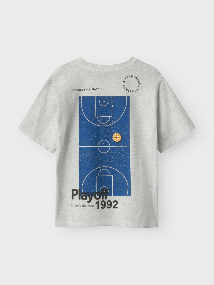 Kids T - shirt BEASK Light Grey Melange Regular Fit