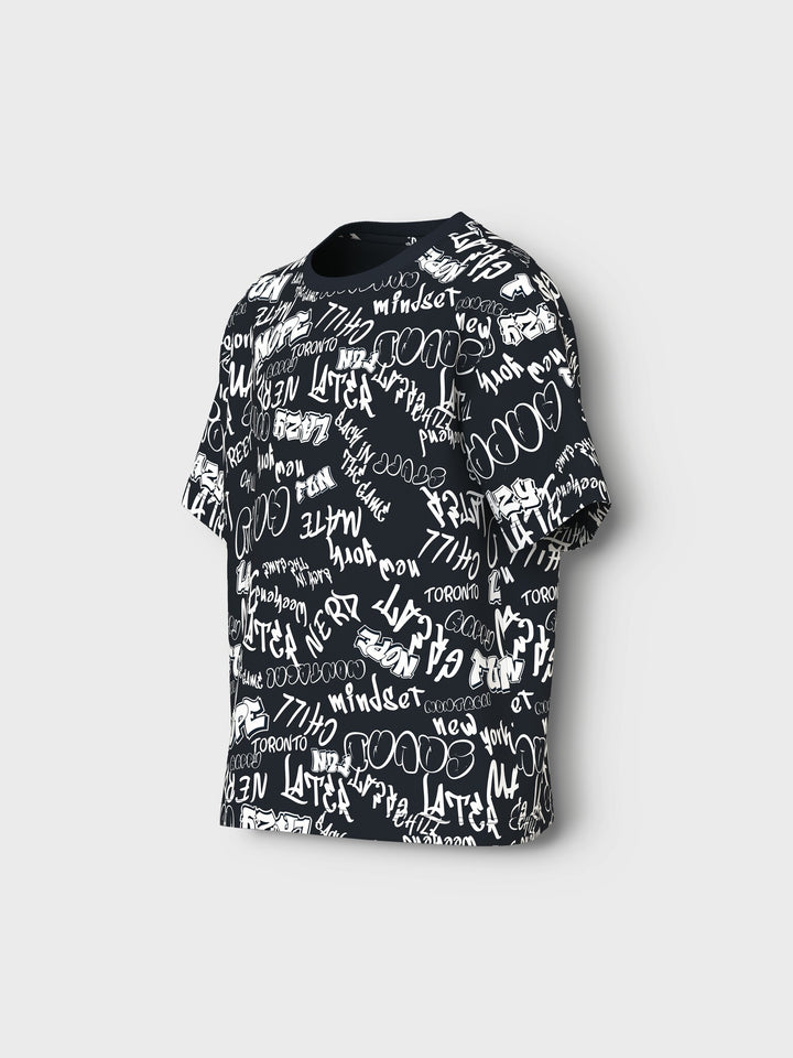 Kids T - shirt VELDO Navy Blazer Graffiti Relaxed Fit