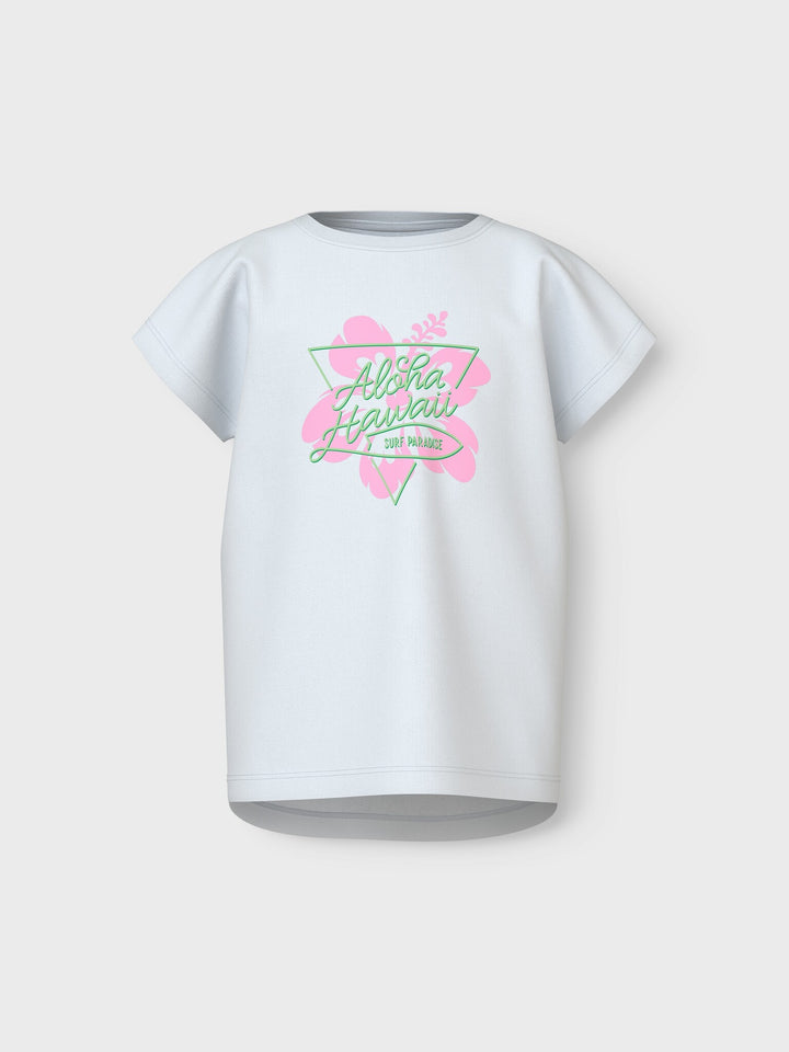 Kids T - shirt VIOLET Bright White Aloha Loose Fit