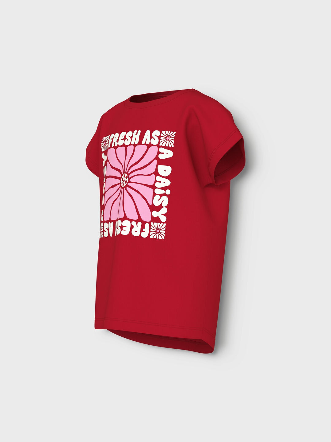 Kids T - shirt VIOLET Chinese Red Daisy Loose Fit