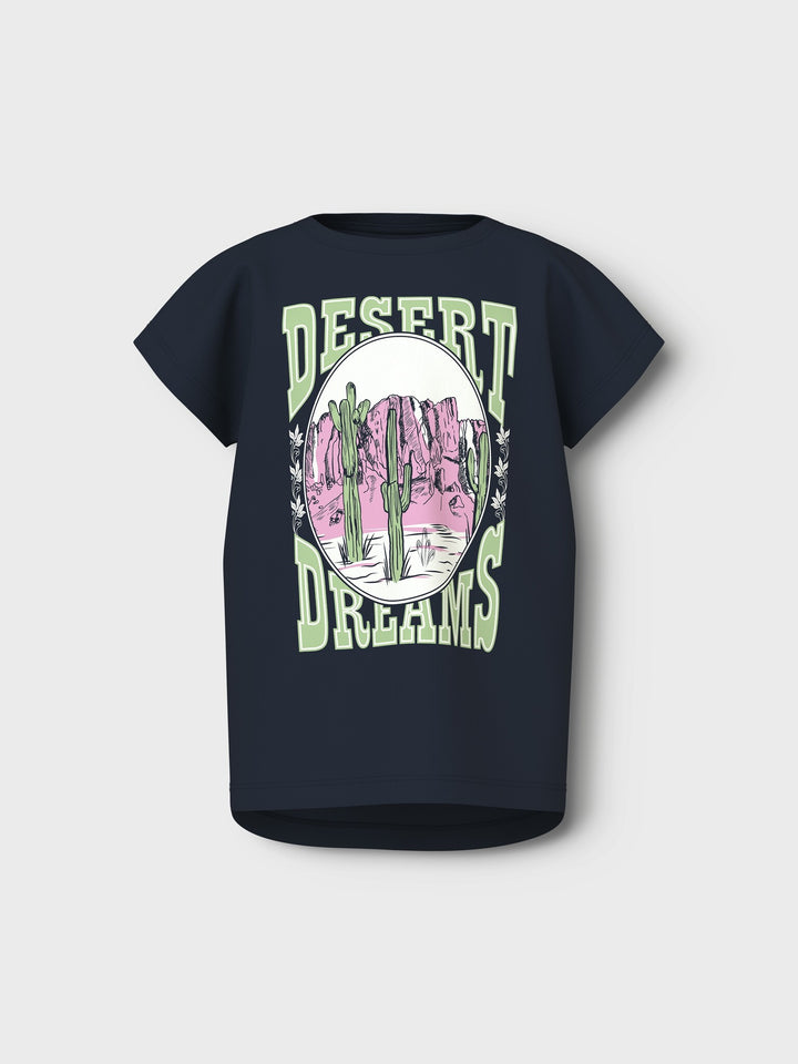 Kids T - shirt VIOLET Navy Blazer Desert Loose Fit