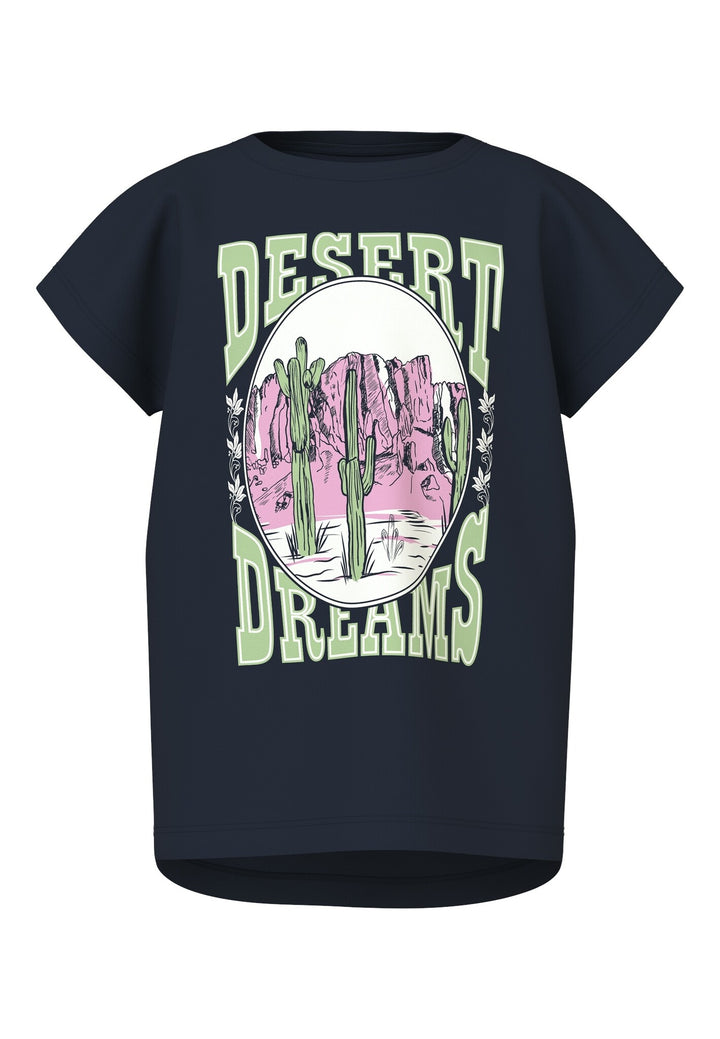 Kids T - shirt VIOLET Navy Blazer Desert Loose Fit