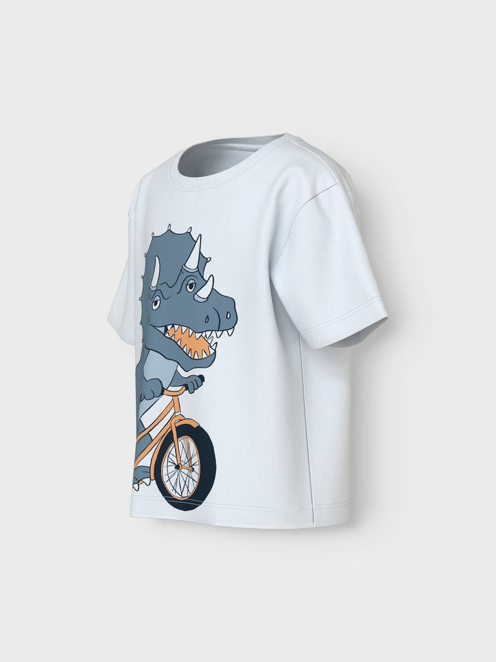 Mini T-Shirt VILASSE Bright White Bike Regular Fit