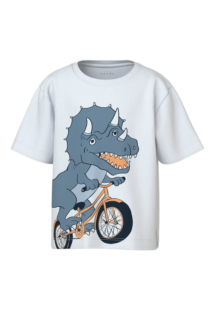 Mini T-Shirt VILASSE Bright White Bike Regular Fit