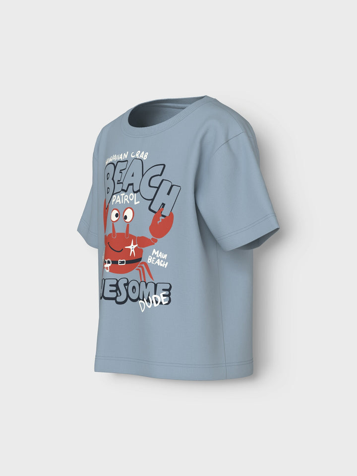 Mini T - shirt VAGNO Celestial Blue Crab Loose Fit