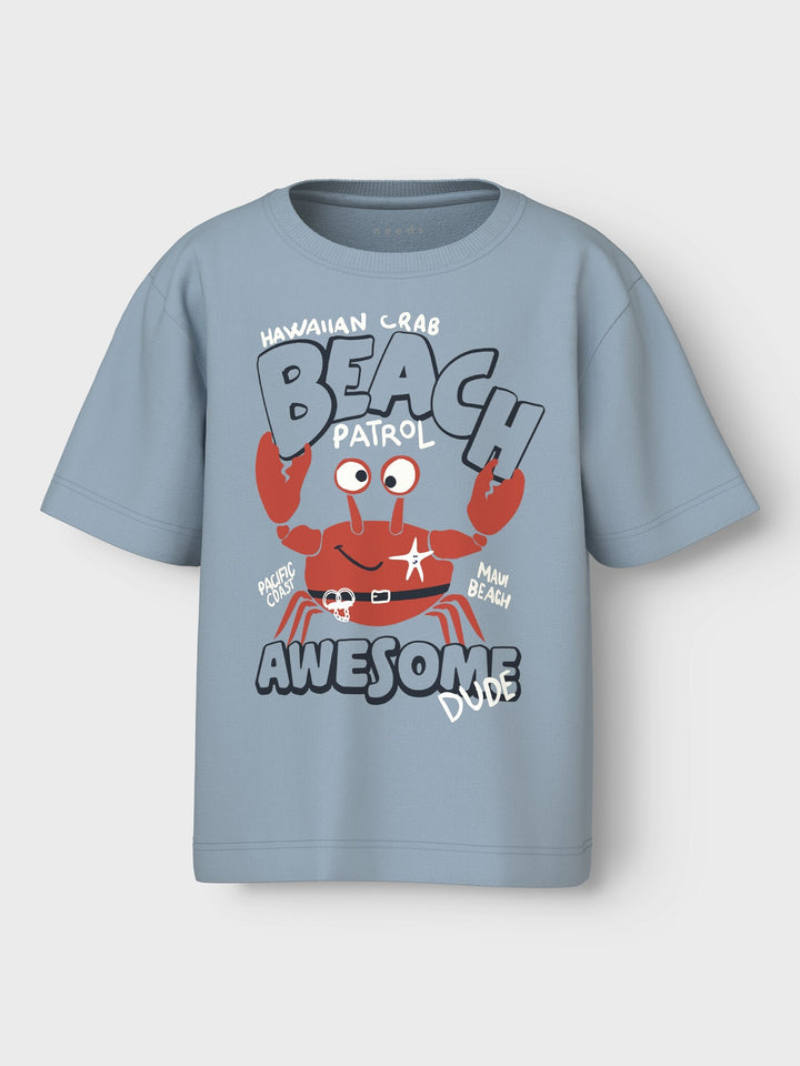 Mini T - shirt VAGNO Celestial Blue Crab Loose Fit