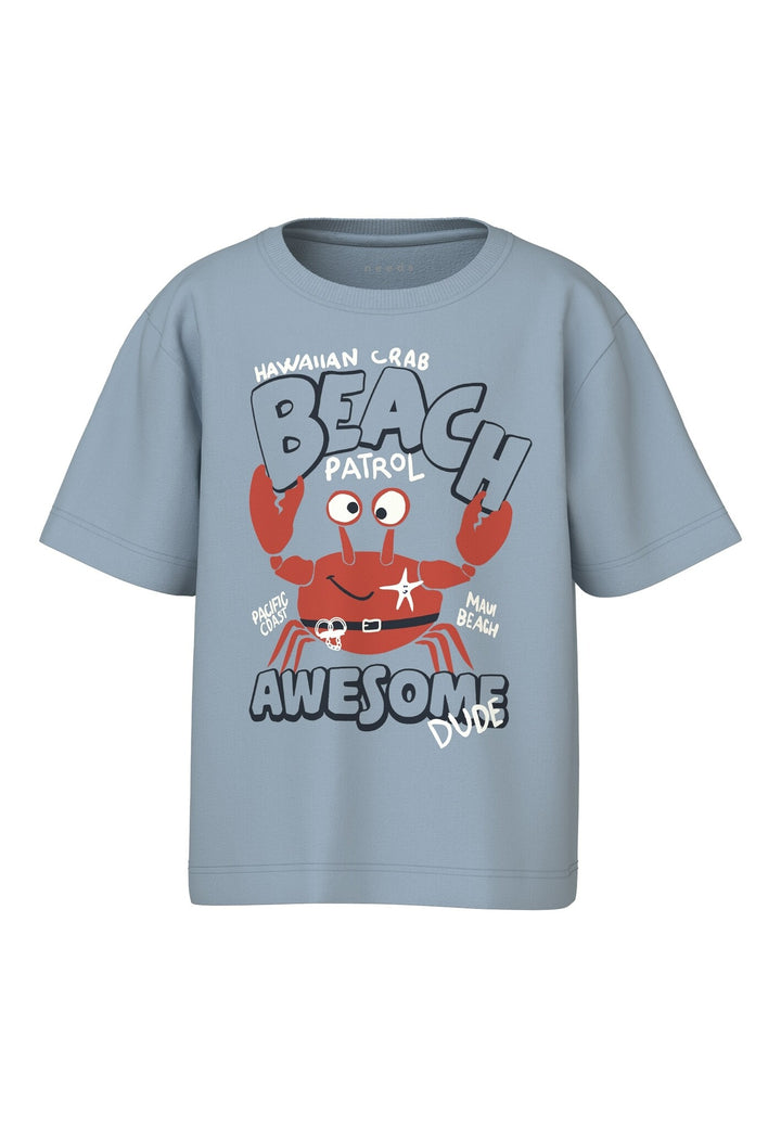 Mini T - shirt VAGNO Celestial Blue Crab Loose Fit