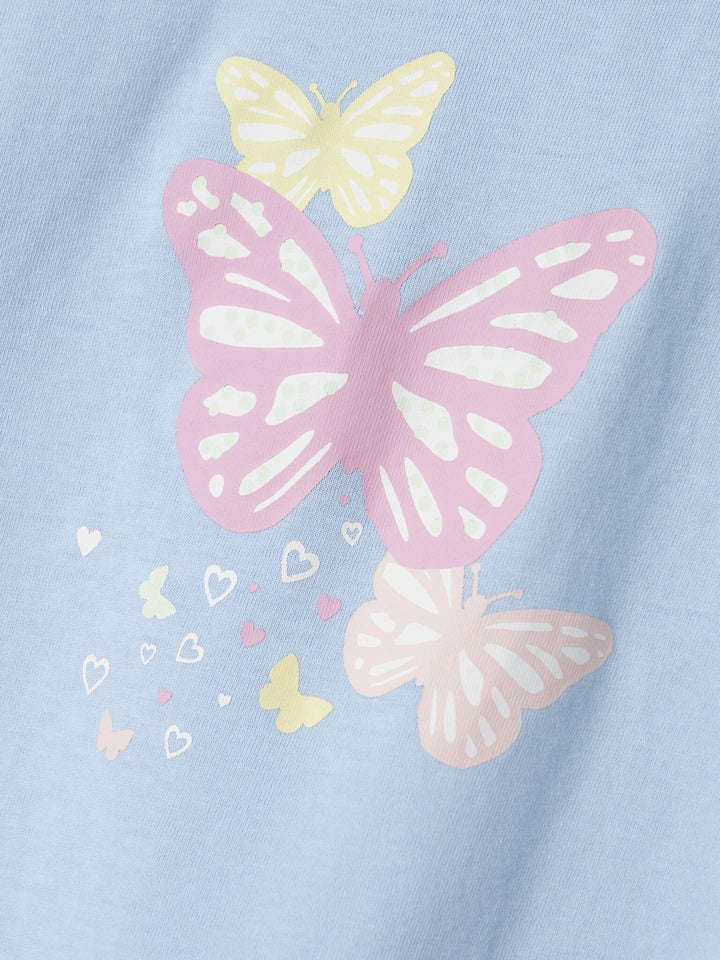 Mini T - shirt VIGEA Chambray Blue Butterflies Regular Fit