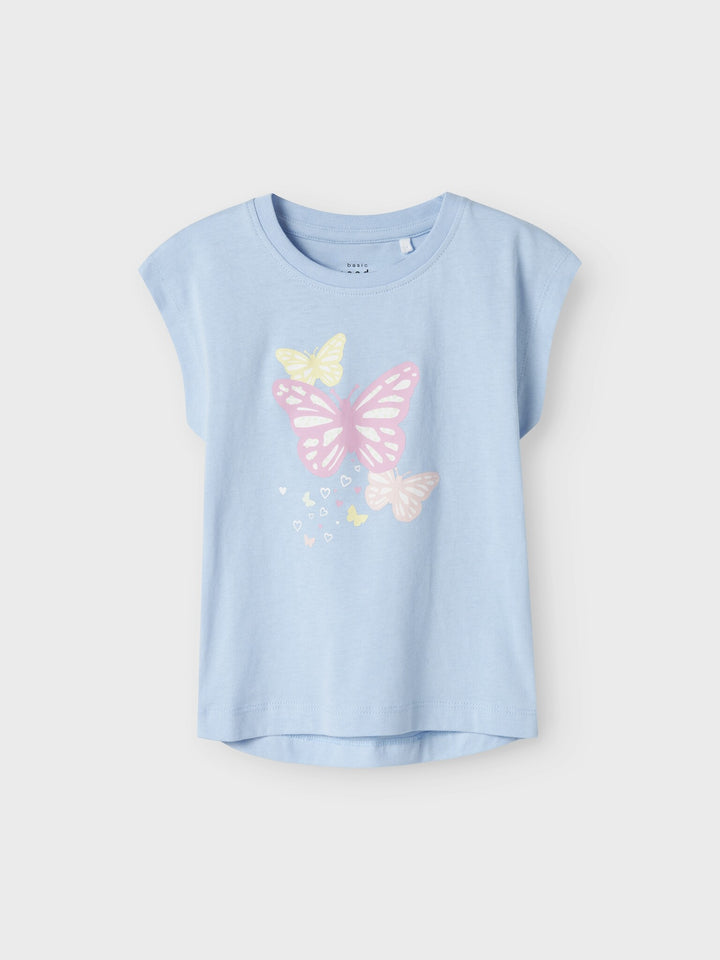 Mini T - shirt VIGEA Chambray Blue Butterflies Regular Fit