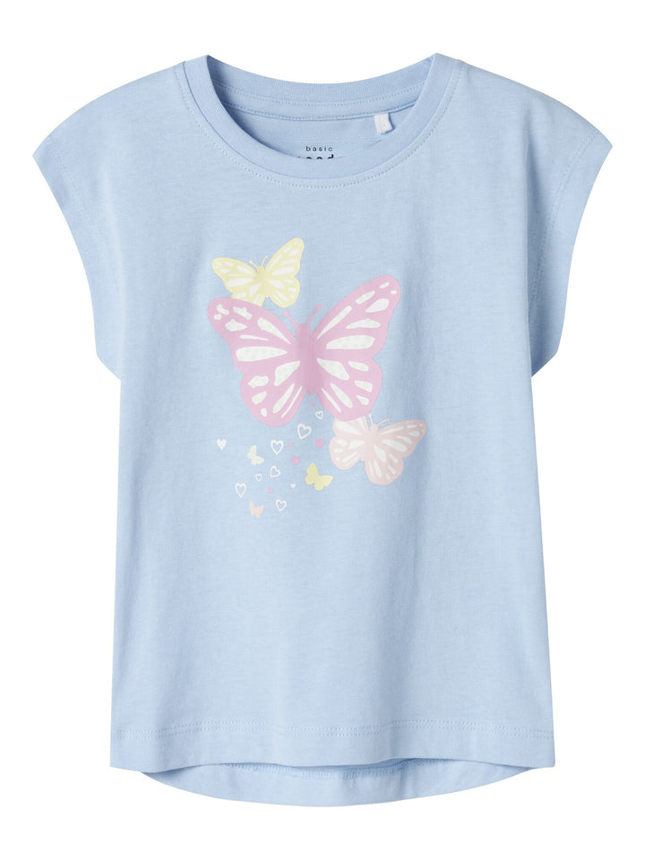 Mini T - shirt VIGEA Chambray Blue Butterflies Regular Fit
