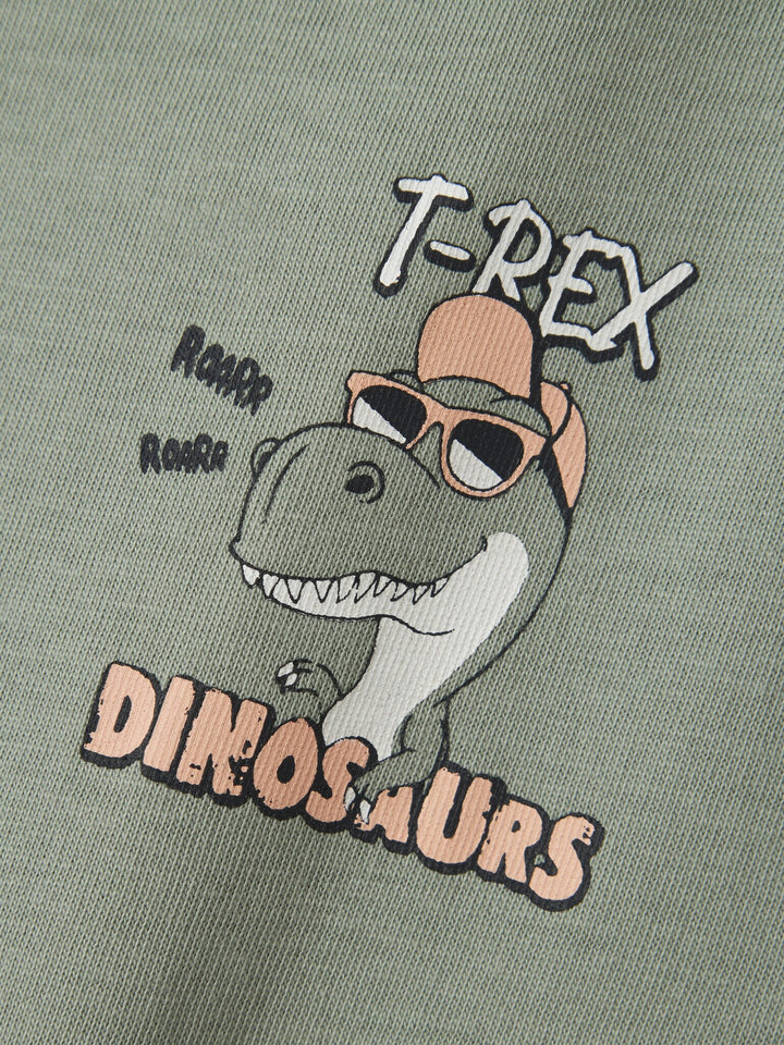 Mini T - shirt VAGNO Slate Gray Happy t - rex Loose Fit