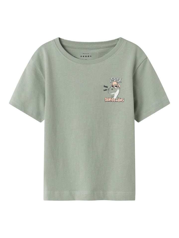 Mini T - shirt VAGNO Slate Gray Happy t - rex Loose Fit