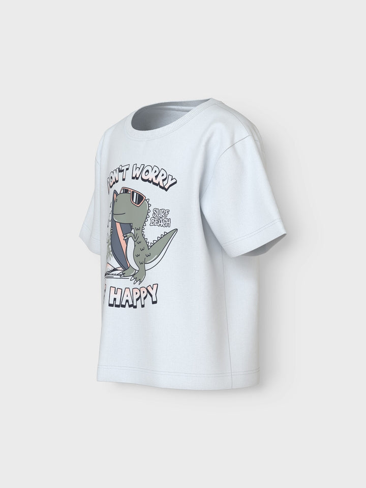 Mini T - shirt VAGNO Bright White Be happy Loose Fit