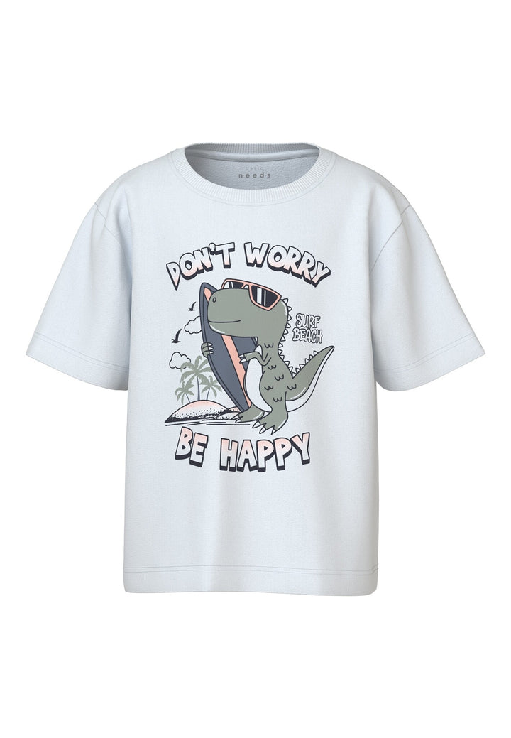 Mini T - shirt VAGNO Bright White Be happy Loose Fit