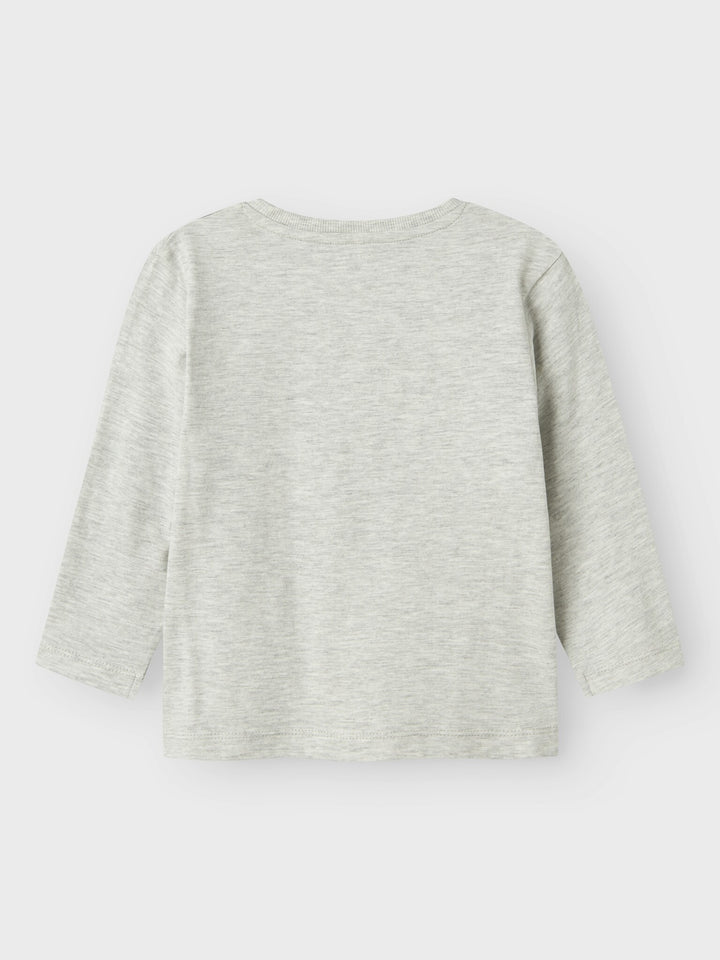 Mini Langarmshirt TRISTIANO Hellgrau Melange Regular Fit