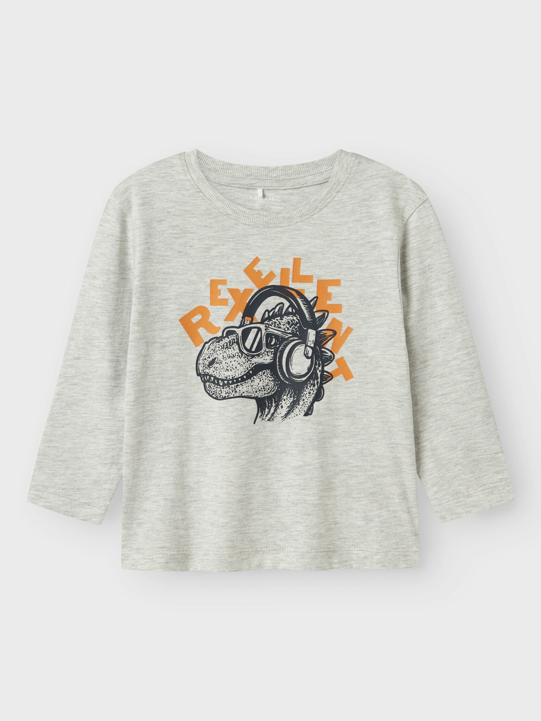 Mini Langarmshirt TRISTIANO Hellgrau Melange Regular Fit