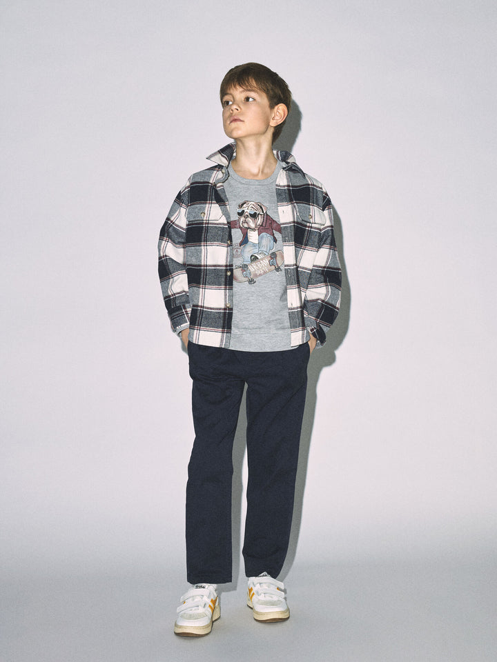 Kids trui TEHOGO Grey Melange Standard Fit