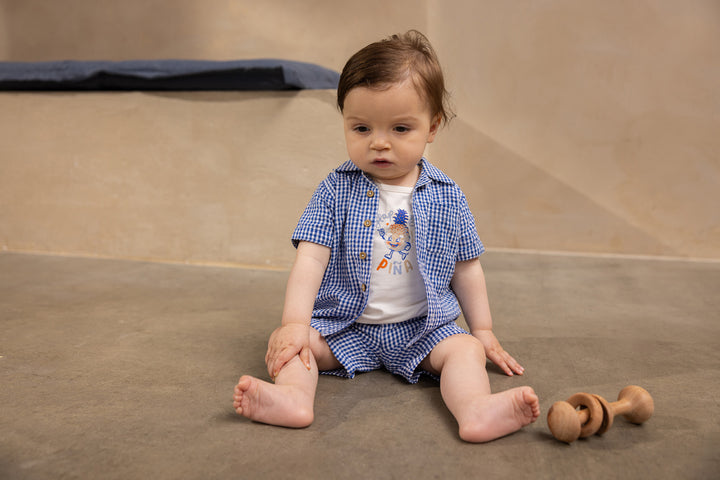 Blouse Osnabruck Check Pattern BLAUW