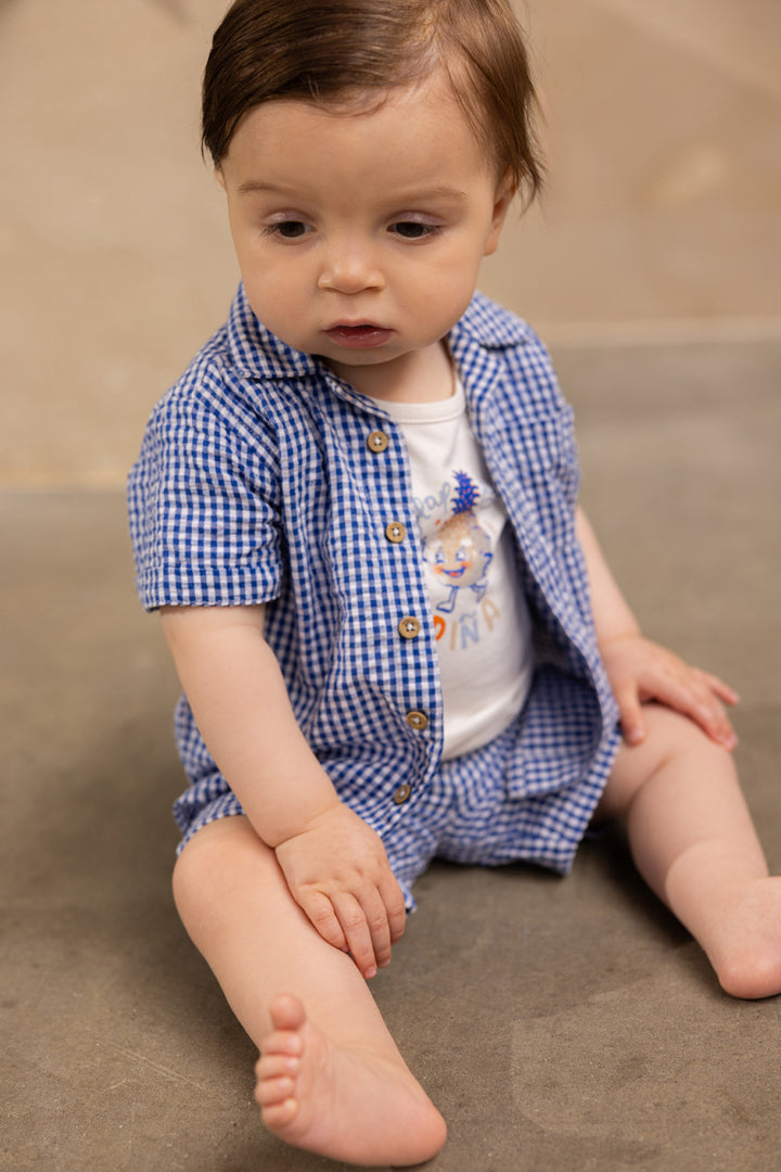 Blouse Osnabruck Check Pattern BLAUW