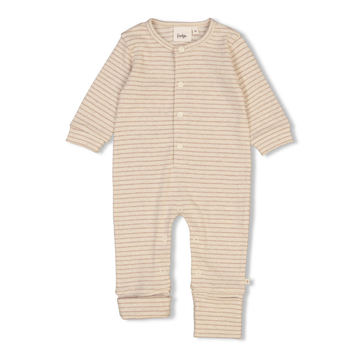 Pak omslagvoet rib met streep Taupe melange - The Magic is in You