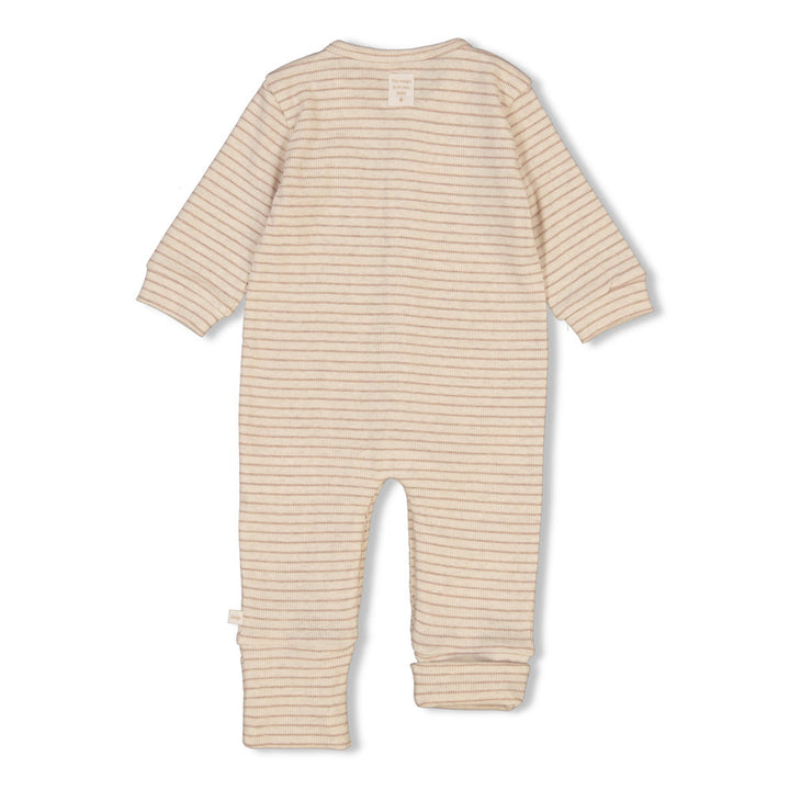 Pak omslagvoet rib met streep Taupe melange - The Magic is in You