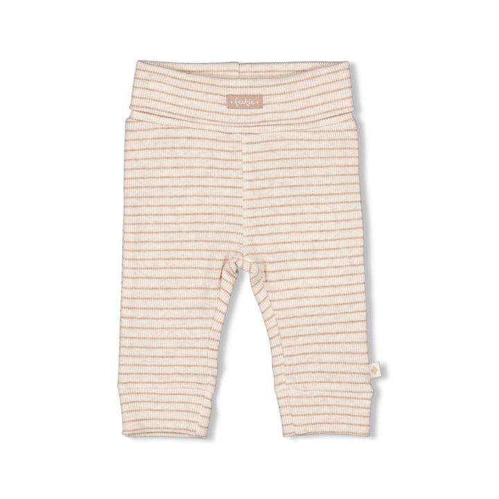 Broek rib met streep Taupe melange - The Magic is in You