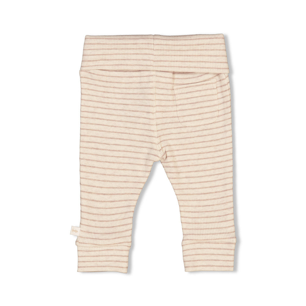 Broek rib met streep Taupe melange - The Magic is in You