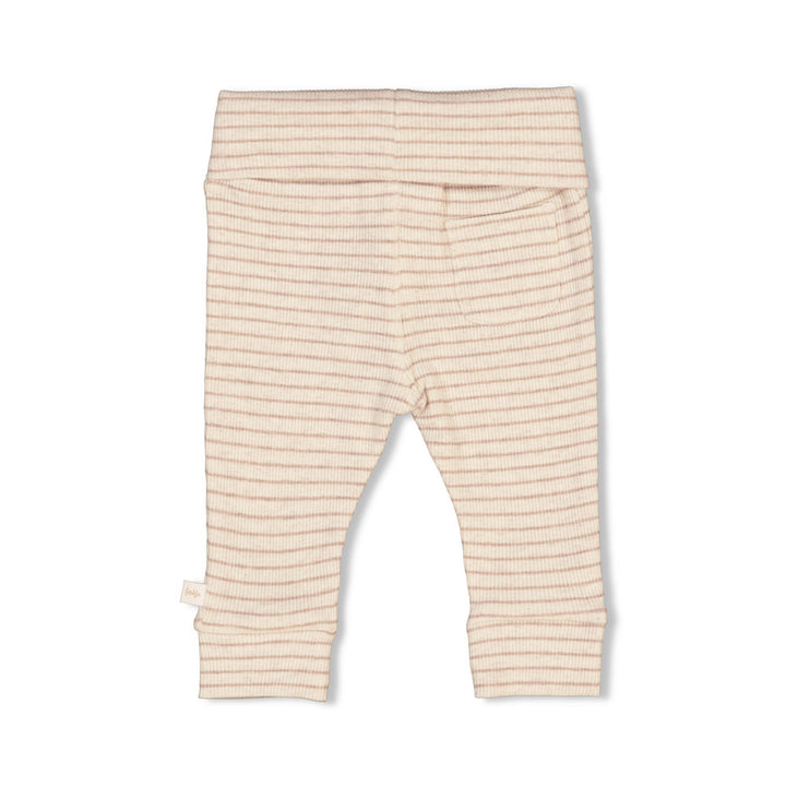 Broek rib met streep Taupe melange - The Magic is in You