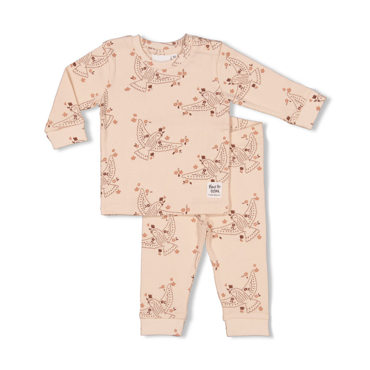 Pyjama Betsy Bird Rosa - Premium Schlafanzug von