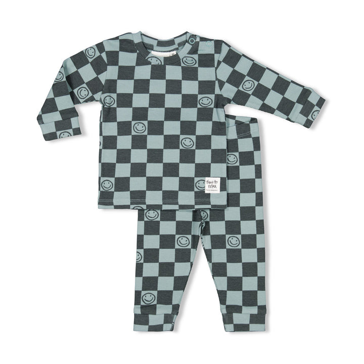 Pyjama Chester Karo Seegrün - Premium Schlafanzug von