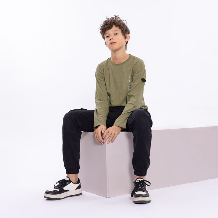 Longsleeve dropped shoulder Army green