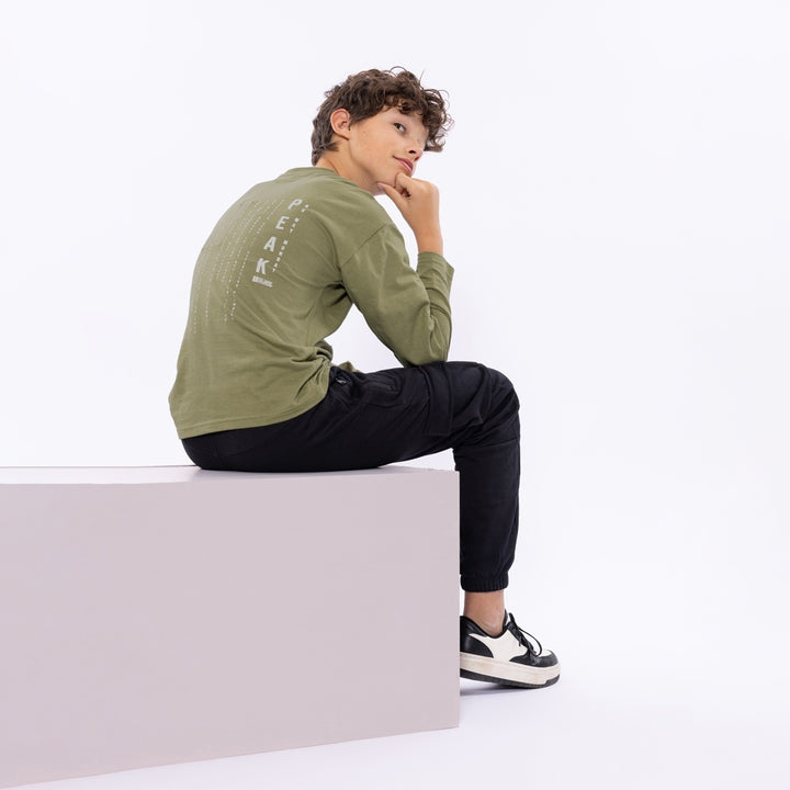 Longsleeve dropped shoulder Army green