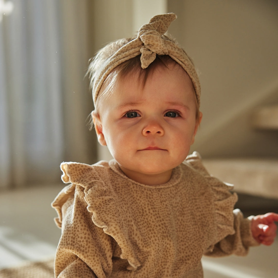 2 - Delig setje + haarband Beige grey - 02 Girls pretty fall