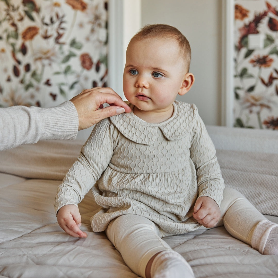 Jurk ls Beige grey - 02 Girls pretty fall