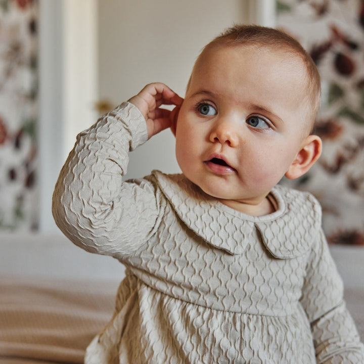 Jurk ls Beige grey - 02 Girls pretty fall