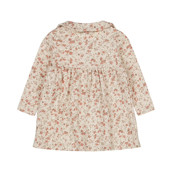 Jurk ls Beige grey - 03 Girls berry