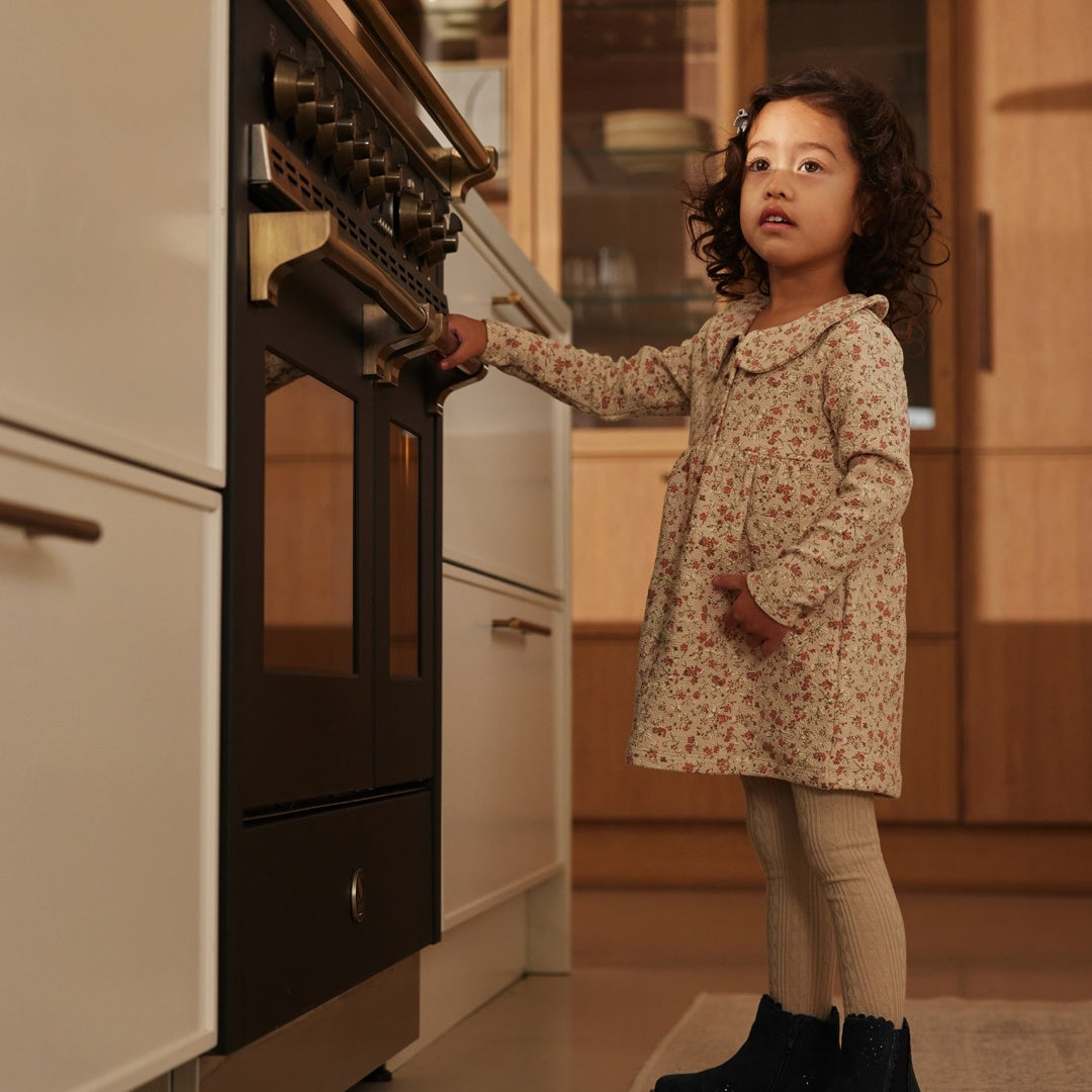 Jurk ls Beige grey - 03 Girls berry